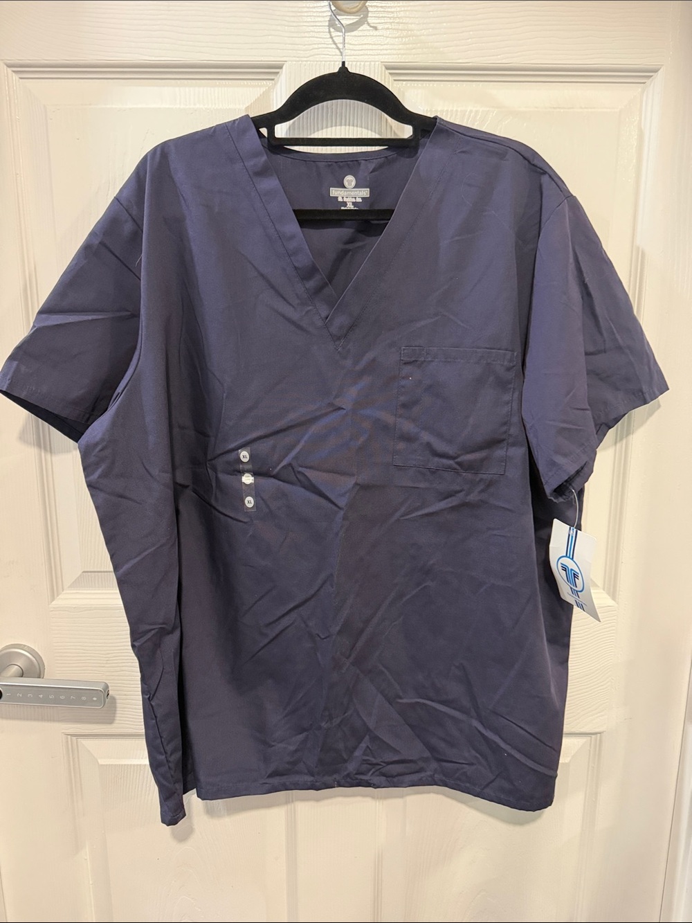 Fundamentals Navy V-Neck Medical Scrub Top